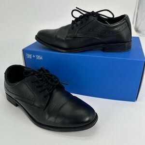Max + Jake Boys Dress Shoes Lace Up Black Grant Oxford Size 4